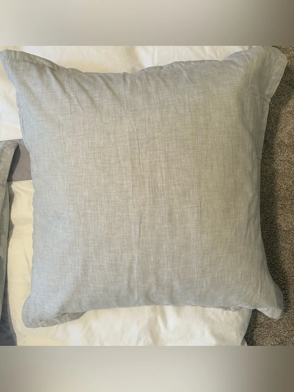Everhome Emory Hotel Border Duvet Bedding Set | full/queen | grey and white